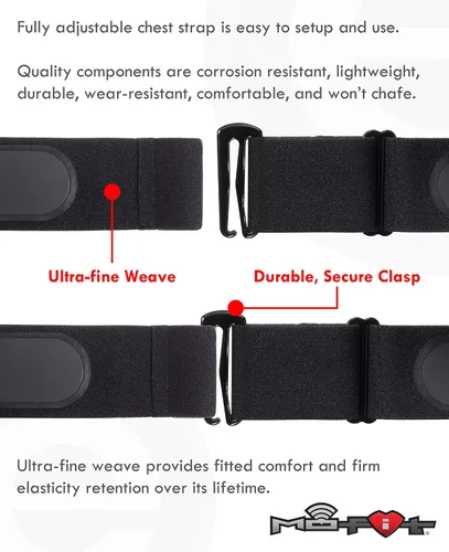 Miniatura 4 de Trio - Correa de pecho para monitor de frecuencia cardíaca/HRM para Apple, Android, Peloton, Garmin, Polar, Wahoo, Strava, Zwift, ANT+