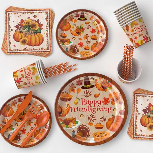 Miniatura 2 de Decoraciones de fiesta de amigos, decoraciones de regalo de amigos, platos y tazas, servilletas, decoraciones de fiesta de Acción de Gracias