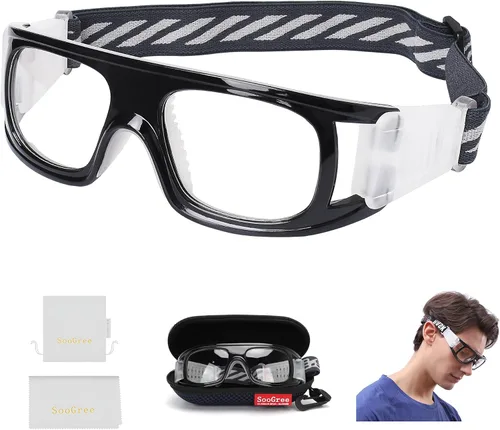 Miniatura 26 de SooGree Sports Glasses - Racquetball Goggles Basketball Football Eye Protective Almohadilla de nariz blanca con marco gris G8042