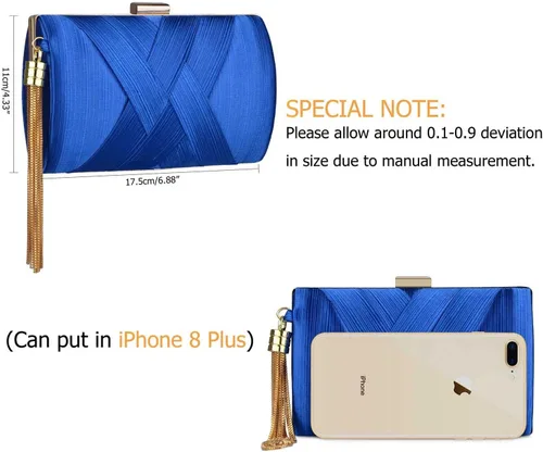 Miniatura 33 de Elegante bolso de noche con borlas para mujer, bolso de mano para novia, boda, graduación, noche, fiesta