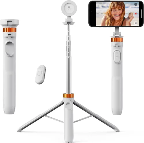Miniatura 8 de K&F Concept Trípode magnético para selfie de 63 pulgadas, soporte ligero para teléfono celular con control remoto inalámbrico, compatible con iPhone