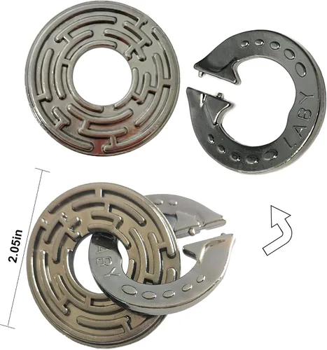 Miniatura 3 de Rompecabezas de metal para el cerebro, 3 piezas, desbloqueo, rompecabezas entrelazados, prueba lógica IQ, desenredo, juguete educativo para niños
