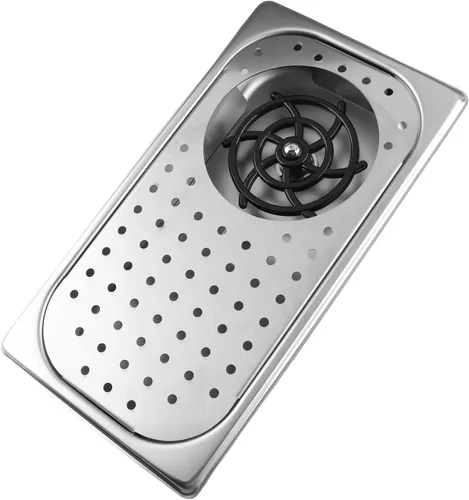 Miniatura 7 de Enjuague de vidrio para barra, arandela de vasos de acero inoxidable, boquilla giratoria de 360 grados, enjuague automático para fregadero con agua