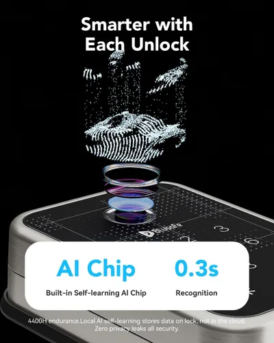 Miniatura 8 de Smart Lock Cerradura de huella digital para puerta de entrada, 4 en 1, cerradura inteligente (níquel cepillado en la nube)