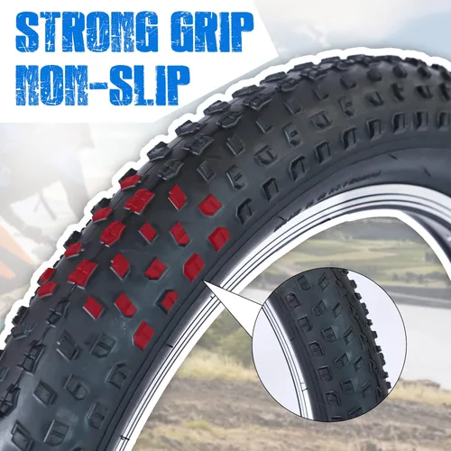 Miniatura 2 de Neumático de bicicleta Fat Bike de 20 x 3 pulgadas, compatible con neumático de bicicleta de montaña y bicicleta de playa Agarre fuerte (1 neumático)
