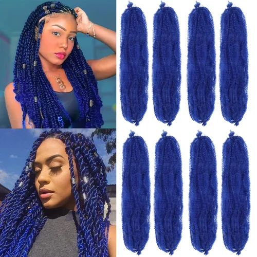 Miniatura 23 de Cabello Rizado Afro Elástico 8 Paquetes Cabello Trenzado Marley Twist Cabello Spring Twist Pre-Separado para Locs Falsos Cabello de Ganchillo Kinky
