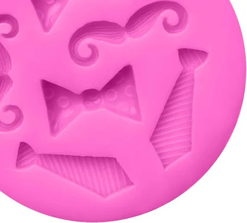 Miniatura 5 de Luckycivia - Juego de 4 pajaritas para barba, molde de fondant de chocolate con caramelo, molde de silicona para pastel