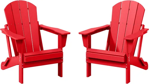 Miniatura 12 de WestinTrends Malibu HDPE - Silla plegable Adirondack de polietileno para exteriores, color negro