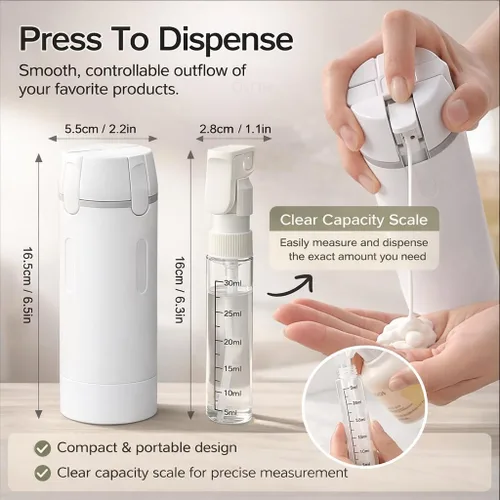 Miniatura 2 de Dispensador de viaje 4 en 1, paquete de 4 botellas de viaje de 1.0 fl oz para artículos de tocador, recipientes de tamaño de viaje a prueba