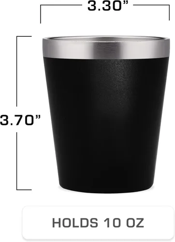 Miniatura 3 de COLETTI Scouts - Vasos de acero inoxidable, vasos de acero inoxidable, tazas de metal elegantes y elegantes, borde liso es más sanitario que