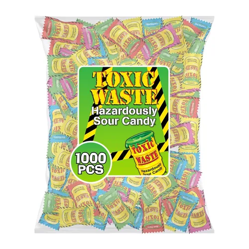 Miniatura 6 de TOXIC WASTE - Caramelo peligrosamente agrio - Sabores de manzana, sandía, limón, frambuesa azul y cereza negra - Bolsa de 1 libra