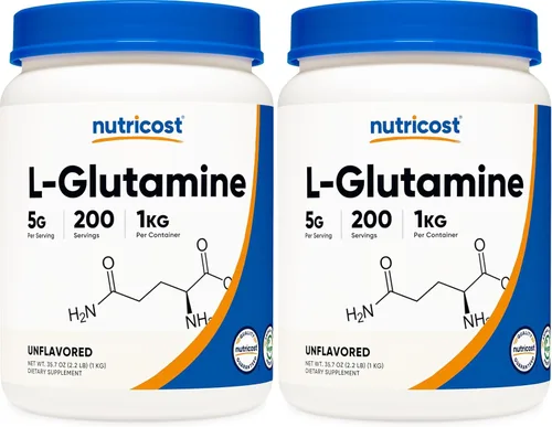 Miniatura 9 de Nutricost - L-Glutamina en polvo, 17.6 onzas (sabor ponche de frutas) - (76 porciones por envase)
