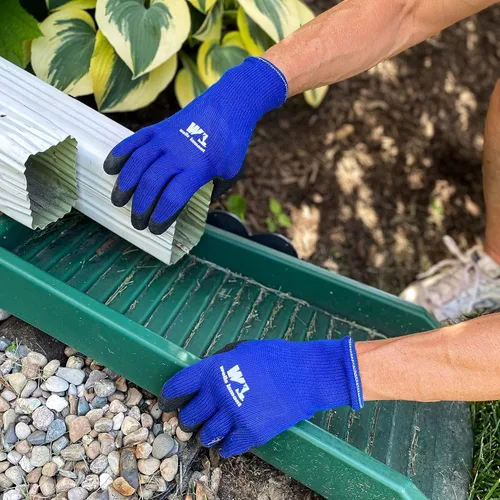 Miniatura 2 de Wells Lamont Guantes de trabajo con agarre recubierto para hombre con revestimiento de látex, talla S (524S), color azul