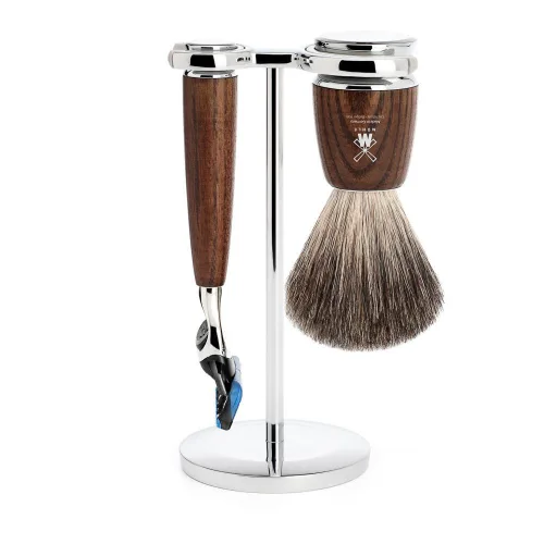Miniatura 5 de MÜHLE RYTMO - Juego de afeitado húmedo de 3 piezas Pure Badger de 5 cuchillas, moderno y lujoso, perfecto para uso diario, calidad de peluquería