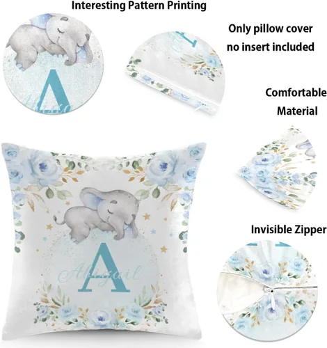 Miniatura 2 de Funda de almohada personalizada con nombre de bebé para bebé, niño y niña, almohada personalizada con nombre, almohada personalizada para sofá
