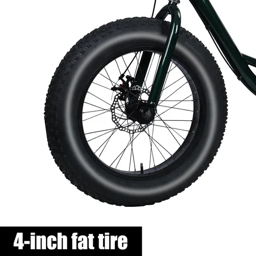 Miniatura 8 de Triciclo para adultos, triciclo de neumáticos gruesos de 20 pulgadas para adultos, 7 velocidades, capacidad de carga de 450 libras, neumáticos de 20