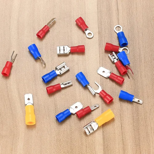 Miniatura 5 de 300 conectores eléctricos, conectores eléctricos de cable de alambre aislado, anillo de horquilla, desconexión rápida, terminales de crimpado