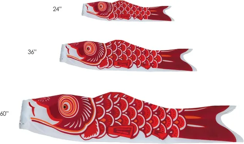 Miniatura 6 de En la brisa peces koi Windsock, Rojo