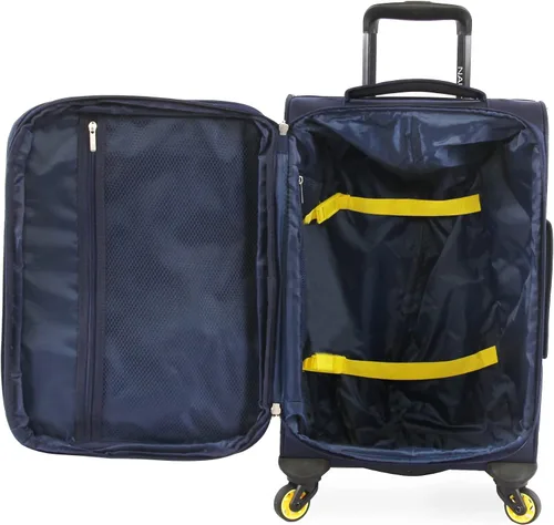 Miniatura 7 de Nautica Pathfinder - Juego de equipaje suave de 2 piezas equipaje de mano lona Azul MarinoAmarillo Pathfinder - Juego de equipaje de 2 piezas