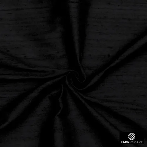 Miniatura 8 de Fabric Mart Direct Tela Dupioni de seda pura 100% negra por el patio, 1 yarda 41 pulgadas de ancho de seda cruda pura color sólido negro al por