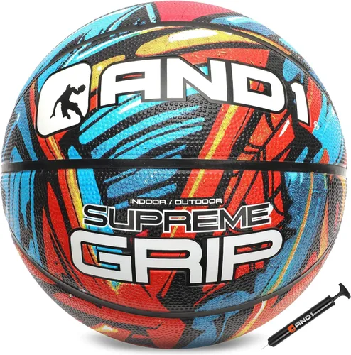 Miniatura 13 de AND1 Supreme Grip - Pelota de baloncesto de goma de tamaño 7 (29.5 pulgadas) con construcción de canal profundo, pelota oficial de Streetball, hecha