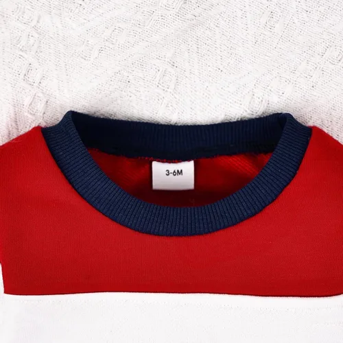 Miniatura 4 de Ropa de bebé niño pequeño sudadera patchwork otoño invierno camisa de manga larga pantalones conjuntos de ropa 3-24 meses