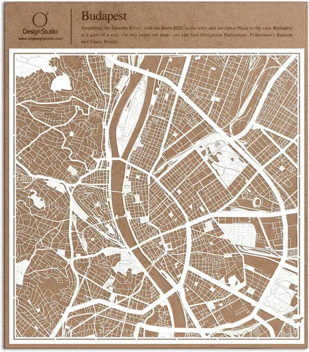 Miniatura 156 de O3 Design Studio Aberdeen - Mapa de papel cortado en papel blanco de 12 x 12 pulgadas