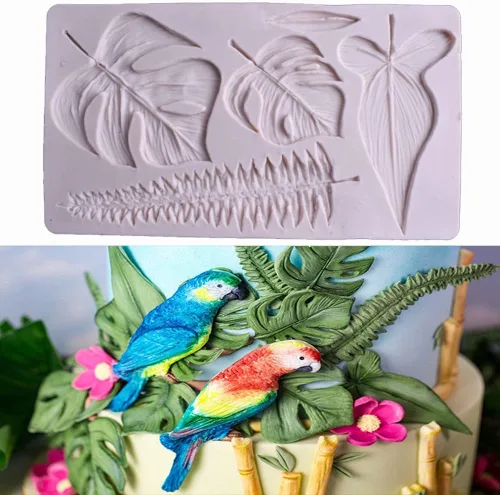 Miniatura 7 de Molde de silicona de hoja, moldes de fondant de flores de rosa, herramientas de decoración de pasteles DIY, repostería de azúcar, caramelos, resina