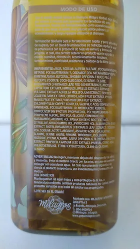 Miniatura 7 de Milagros Champú Herbal & Tratamiento Biorepolarizador Combate caida del cabello y promueve su crecimiento Tratamiento de Colombia Milagros ideal