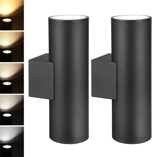 Miniatura 9 de LEONLITE Lámpara de pared LED cilíndrica de 12 pulgadas, 5CCT, para exteriores, 120-277 V, regulable, de aluminio, impermeable, de alta gama, lista