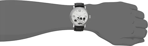 Miniatura 2 de Disney W001856 Mickey Mouse Reloj analógico de cuarzo negro para hombre, Negro, Movimiento de cuarzo
