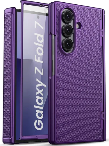 Miniatura 10 de Funda para Samsung Galaxy Z Fold 7 con Protección de Bisagra y Protector de Pantalla, Diseño Delgado de PC Duro Resistente a Golpes 360° Funda