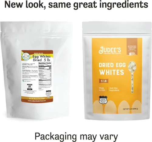 Miniatura 3 de Judee's Gluten Free Proteína en polvo de clara de huevo seca, pasteurizada, certificado USDA, sin OMG, sin gluten, sin nueces, proteína de huevo
