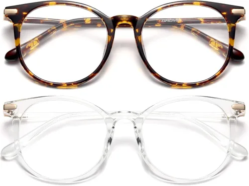 Miniatura 10 de Gaoye GY1688 - Paquete de 2 lentes de bloqueo de luz azul, marco redondo retro, antifatiga ocular, lentes para computadora para mujeres y hombres