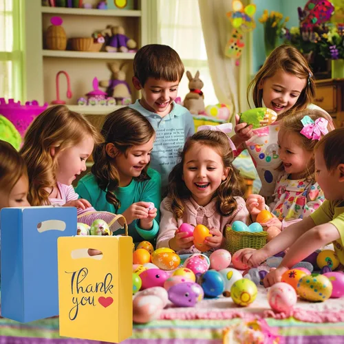 Miniatura 6 de UnicoPak Paquete de 16 bolsas azules de recuerdo de fiesta, 6 x 3 x 9 pulgadas, bolsas de regalo de color azul mate prémium para cumpleaños, baby