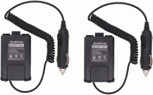 Paquete de 2 cargadores de coche eliminadores de batería para radioaficionado BAOFENG BF-F8 BF-F8HP BF-F8+ UV-5R UV-5RA UV-5RA+Plus UV-5RB UV-5RC