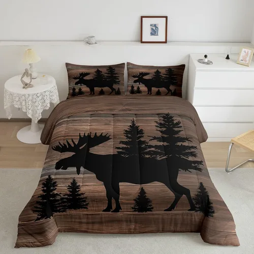 Miniatura 43 de Juego de ropa de cama de oso para niños y adolescentes, juego de edredón de animales salvajes para niños, adolescentes, naturaleza, vida silvestre