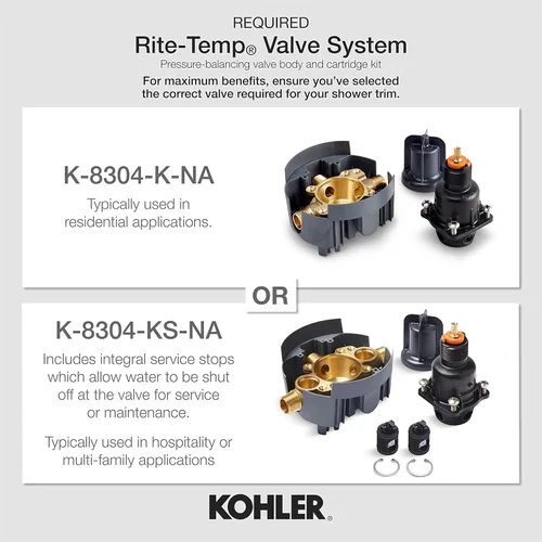Miniatura 2 de Kohler K-TS24617-4-BL - Regaderas de Válvula Solo Regaderas Negro mate