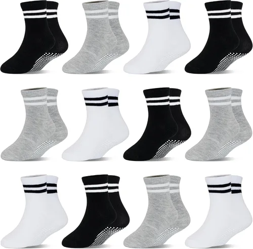 Miniatura 8 de HYCLES Calcetines de agarre para niños pequeños, calcetines antideslizantes para el suelo con agarre para niños de 1 a 10 años y niñas de 6 a 12