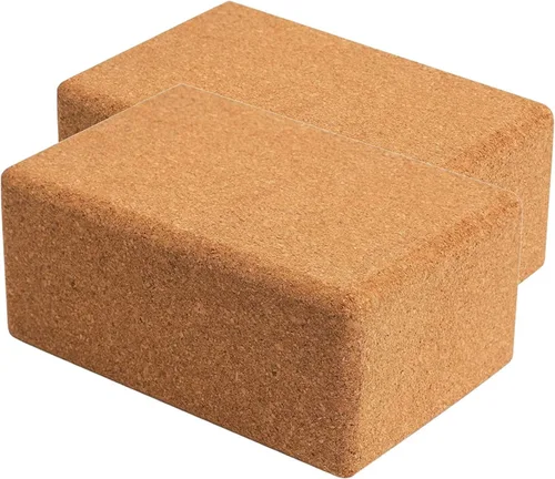 Miniatura 7 de Bloques de corcho para yoga 2 unidades - Juego de bloques de corcho natural de Portugal, 9.0"x6.0"x4.0" Bloques de yoga antideslizantes y antivuelco