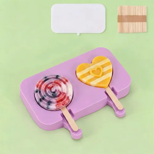 Miniatura 11 de Lindos moldes de silicona para paletas de conejo, moldes para paletas de hielo, moldes de silicona caseros con 100 palitos de paletas