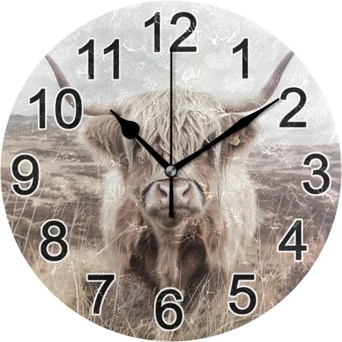 Miniatura 73 de Hummingbird - Reloj de pared de resorte redondo de 10 pulgadas, sin tictac, silencioso, funciona con pilas, reloj analógico atómico de cuarzo