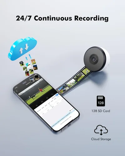 Miniatura 7 de Cámara de seguridad de ventana 2K de 3 MP, 5G y 2.4 GHz, WiFi para interiores, para seguridad en el hogar, con visión nocturna a color Starlight