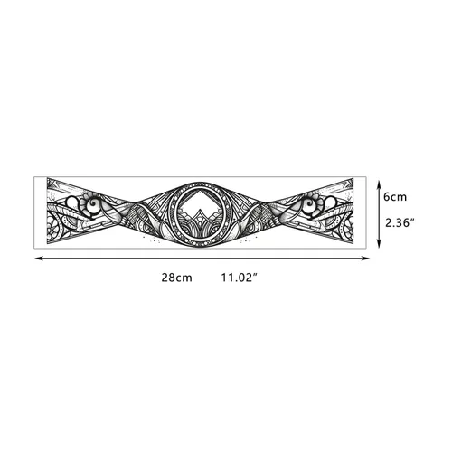 Miniatura 6 de GLARYYEARS Tatuaje Temporal de Banda para el Brazo - Paquete de 18 Tamaño Súper Largo, Tatuajes Falsos Realistas y Bohemios Estilo Polinesio Maorí