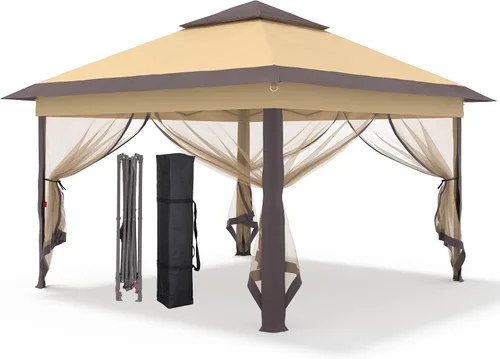 Miniatura 11 de GDY 11x11 ft Gazebo Tent Folding Heavy Duty Height Adjustable Sun Shelter Gazebos, White
