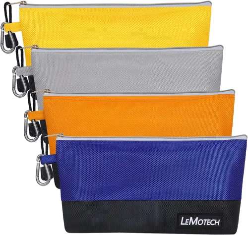 Miniatura 10 de Bolsas de herramientas LeMotech con cremallera, bolsas pequeñas resistentes al agua, bolsa de utilidad Oxford 1680D para organizadores