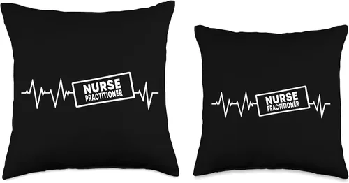 Miniatura 3 de Nurse Practitioner Job Design NP Registered Nurses Practitioner Heartbeat Love NP - Almohada de enfermería, 16 x 16 pulgadas, multicolor