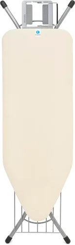Miniatura 15 de Brabantia Tabla de Planchar C, Soporte para Unidad de Vapor XL, Altura Ajustable, Patas de Goma Antideslizantes, Plegable, Negro Denim, Tamaño C