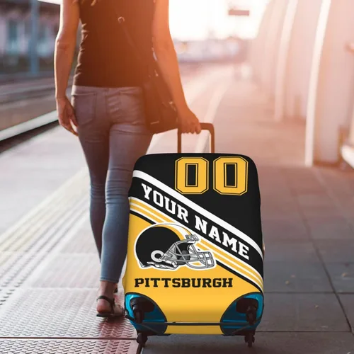 Miniatura 7 de Funda de equipaje personalizada, funda de maleta personalizada, diseña tu nombre y número, protector de equipaje elástico lavable, Pittsburgh