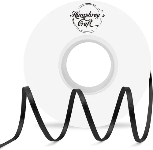 Miniatura 22 de Humphrey's Craft Cinta de satén negra de doble cara de 1 pulgada, 50 yardas, variedad de colores para manualidades, envoltura de regalos, lazos